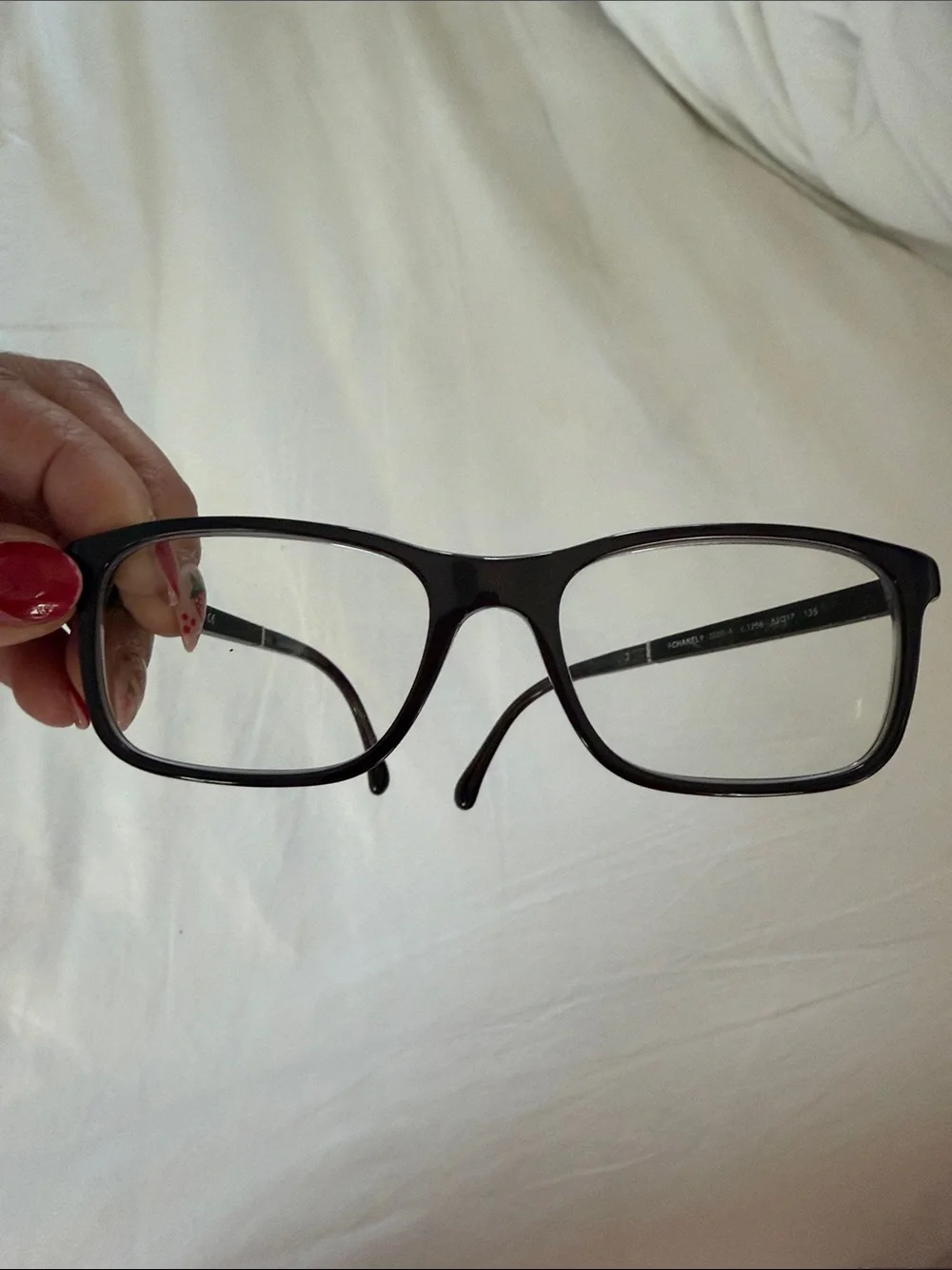 CHANEL prescription Black Frames with Gold Logo Plaque